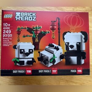 LEGO BrickHeadz Panda Family Set - Black, White, Green